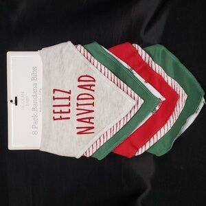Modern Baby NWT 8-pack Holiday Feliz Navidad Bandana Bibs